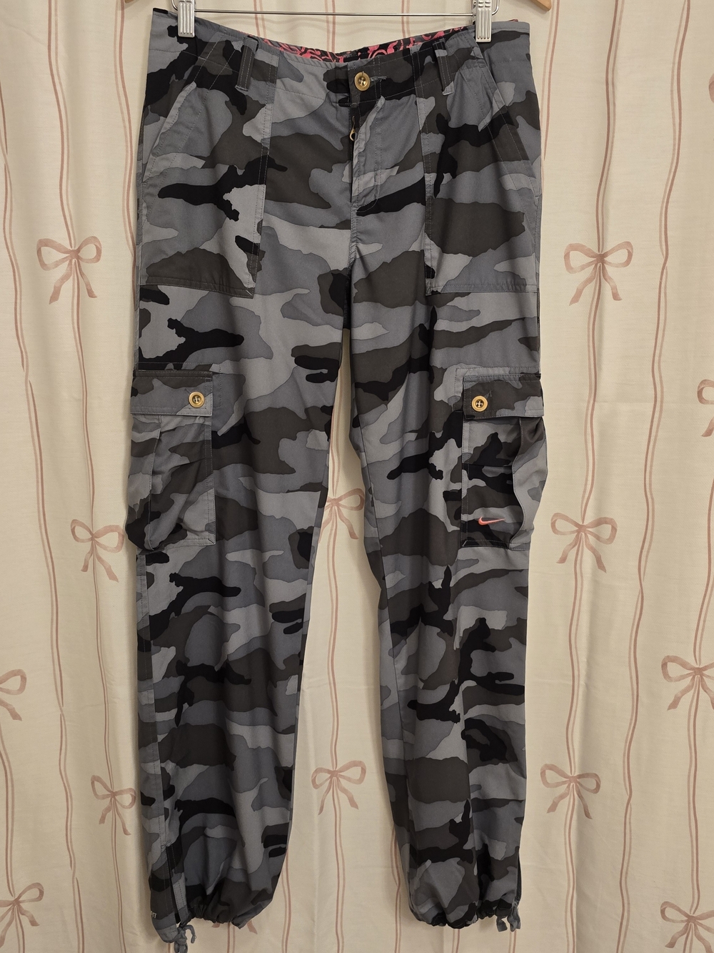 Nike Gray and Black Camo Cargo Pants